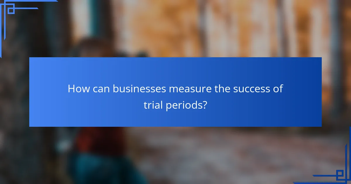 How can businesses measure the success of trial periods?