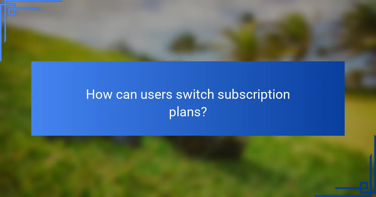 How can users switch subscription plans?