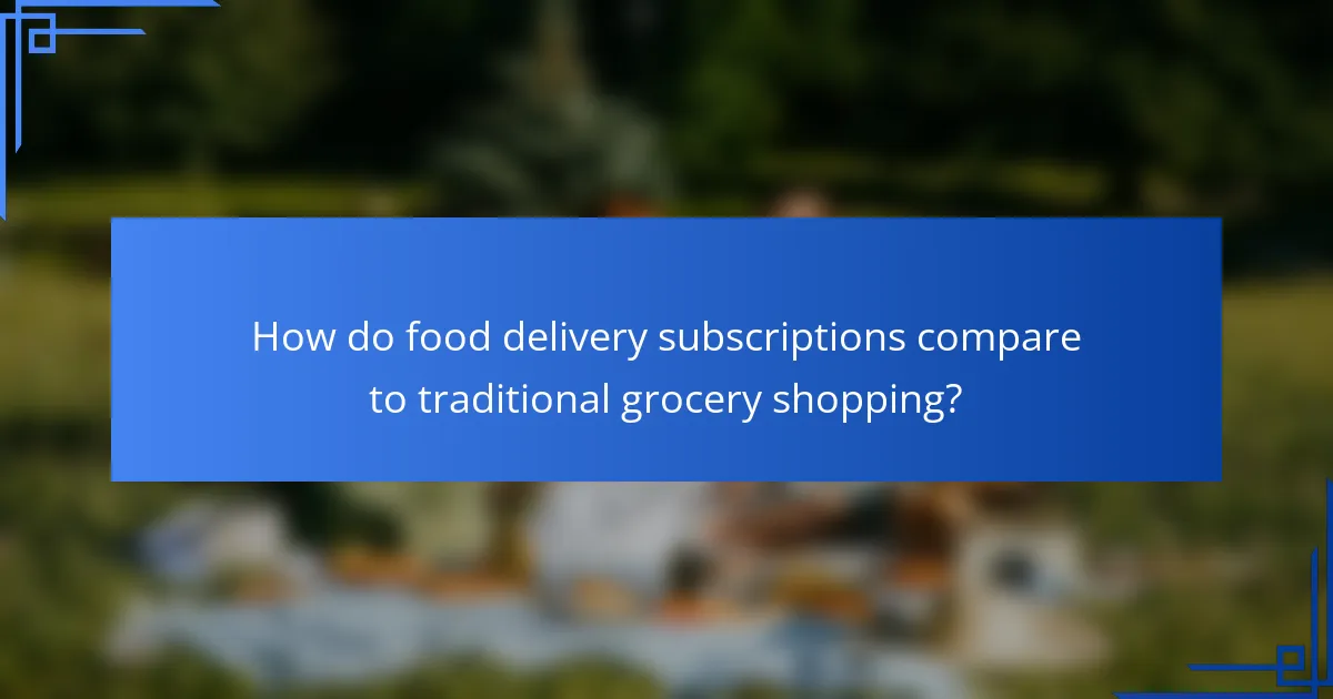 How do food delivery subscriptions compare to traditional grocery shopping?