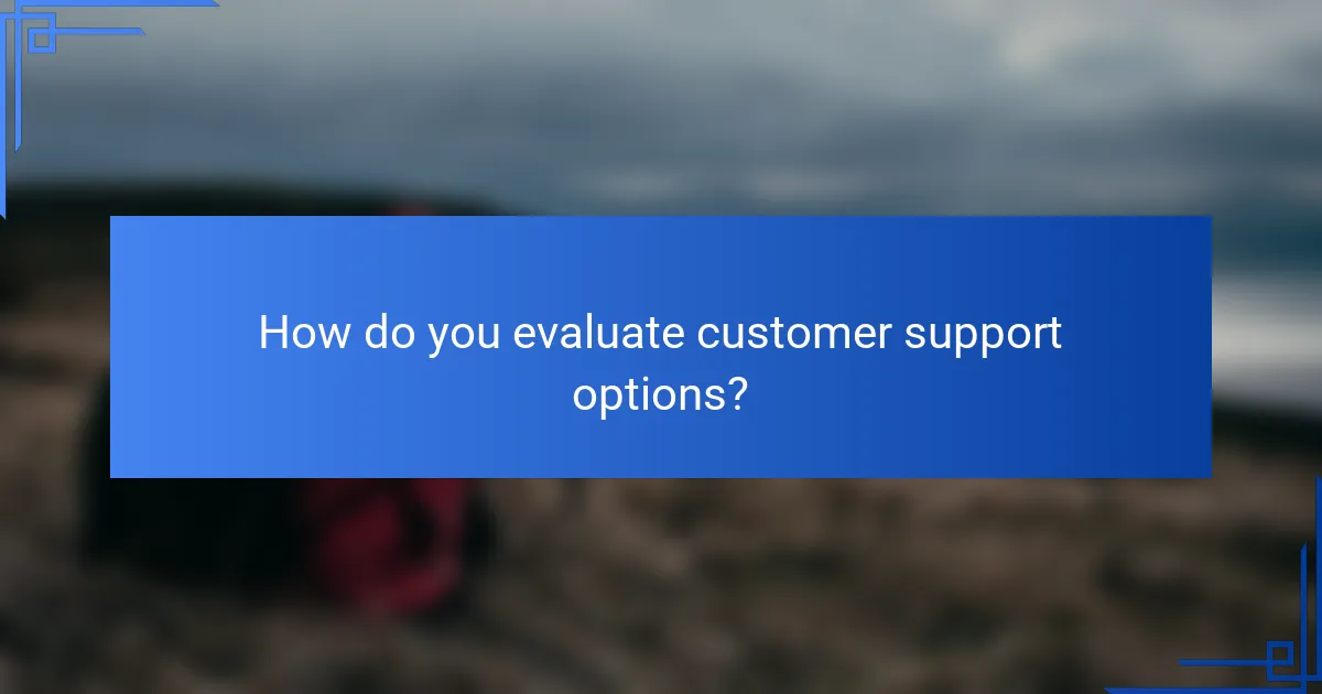 How do you evaluate customer support options?