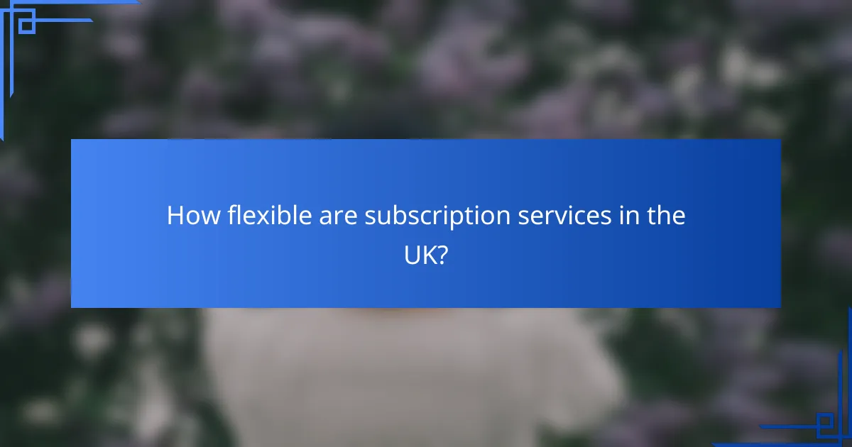 How flexible are subscription services in the UK?