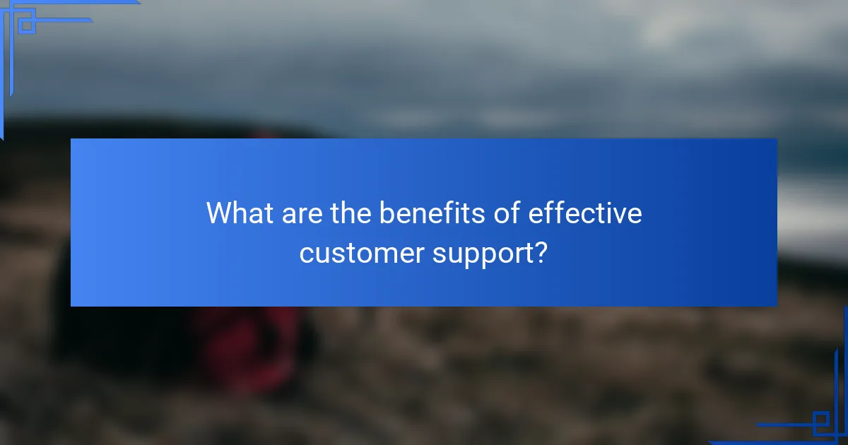 What are the benefits of effective customer support?