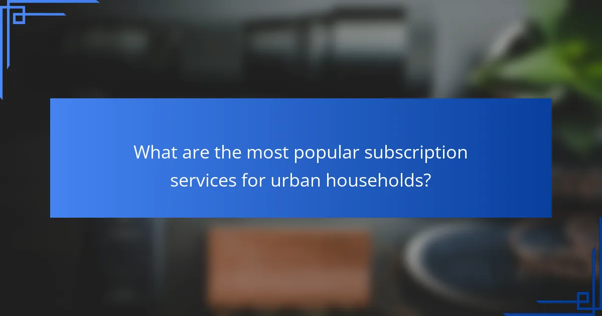 What are the most popular subscription services for urban households?