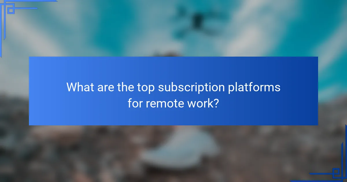 What are the top subscription platforms for remote work?