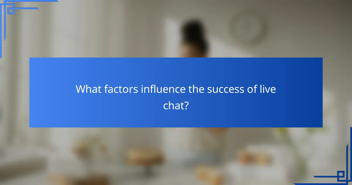 What factors influence the success of live chat?