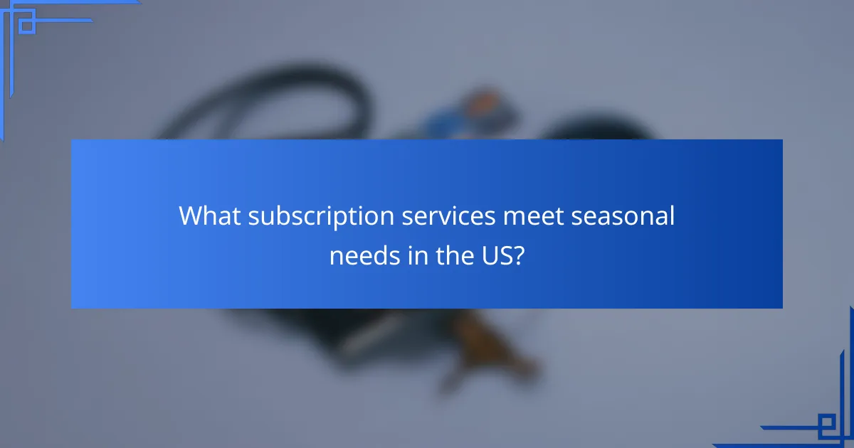 What subscription services meet seasonal needs in the US?